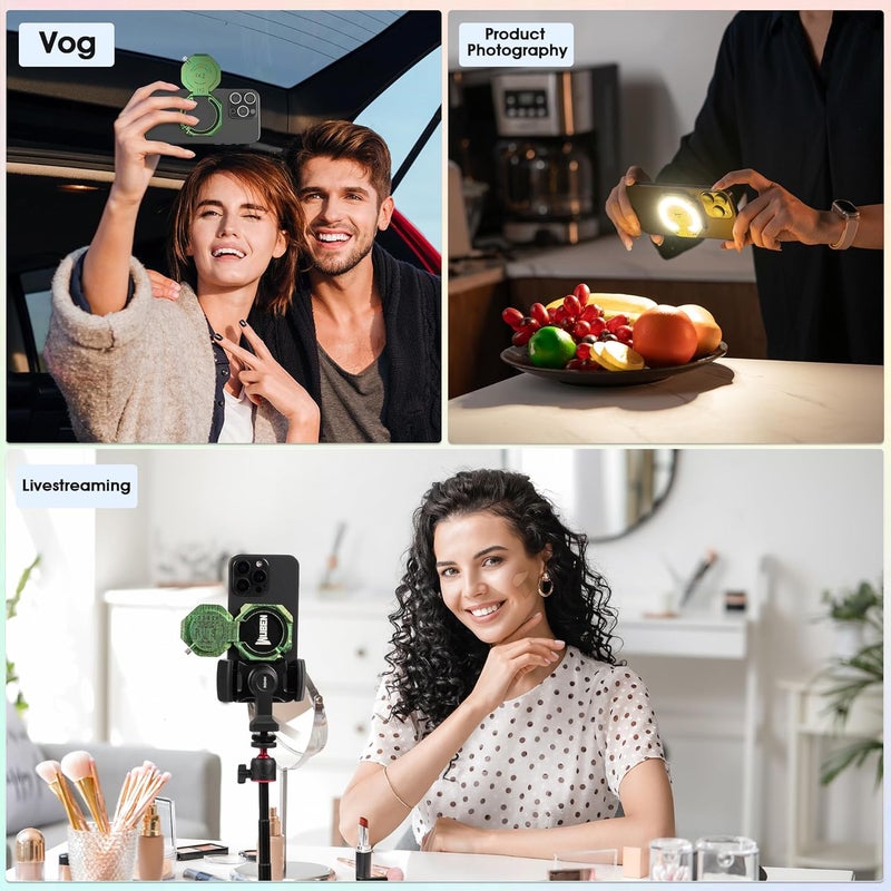 WUBEN E1 Selfie Ring Light Rechargeable Portable Selfie Fill Light Compatible with Magsafe 3 Modes Magnetic for Smart Phone Photography, Video, TikTok, Vlog (Circuit Pattern) - Image 5